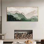Elegant Abstract Canvas Art | Hand-Painted Green Texture for Stylish Home Decor