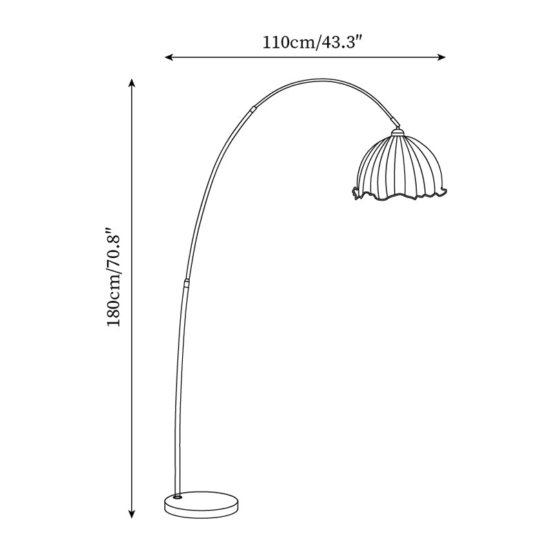 Elegant Arc Floor Lamp with Black Metal Base & Fabric Shade | Modern Lighting for Living Room