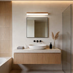 Elegant Bathroom Vanity Light Bar with Soft LED Illumination | Natural Wood Finish for Cozy Ambiance