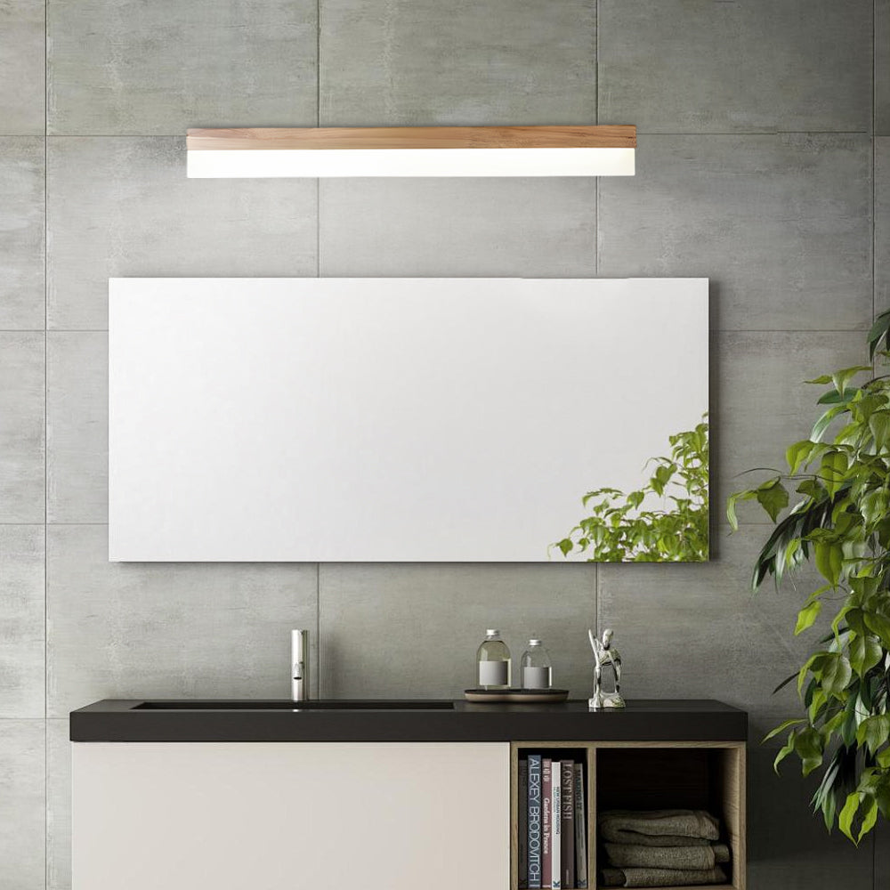 Elegant Bathroom Vanity Light Bar with Soft LED Illumination | Natural Wood Finish for Cozy Ambiance