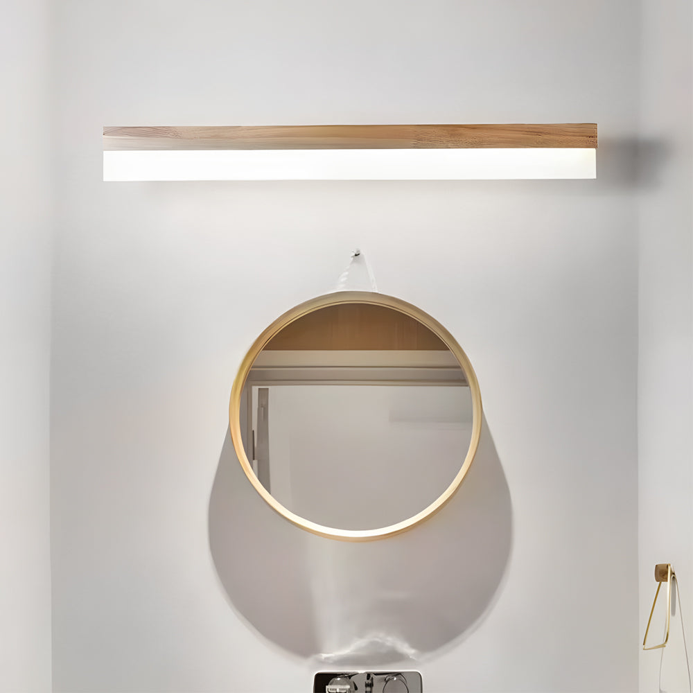 Elegant Bathroom Vanity Light Bar with Soft LED Illumination | Natural Wood Finish for Cozy Ambiance