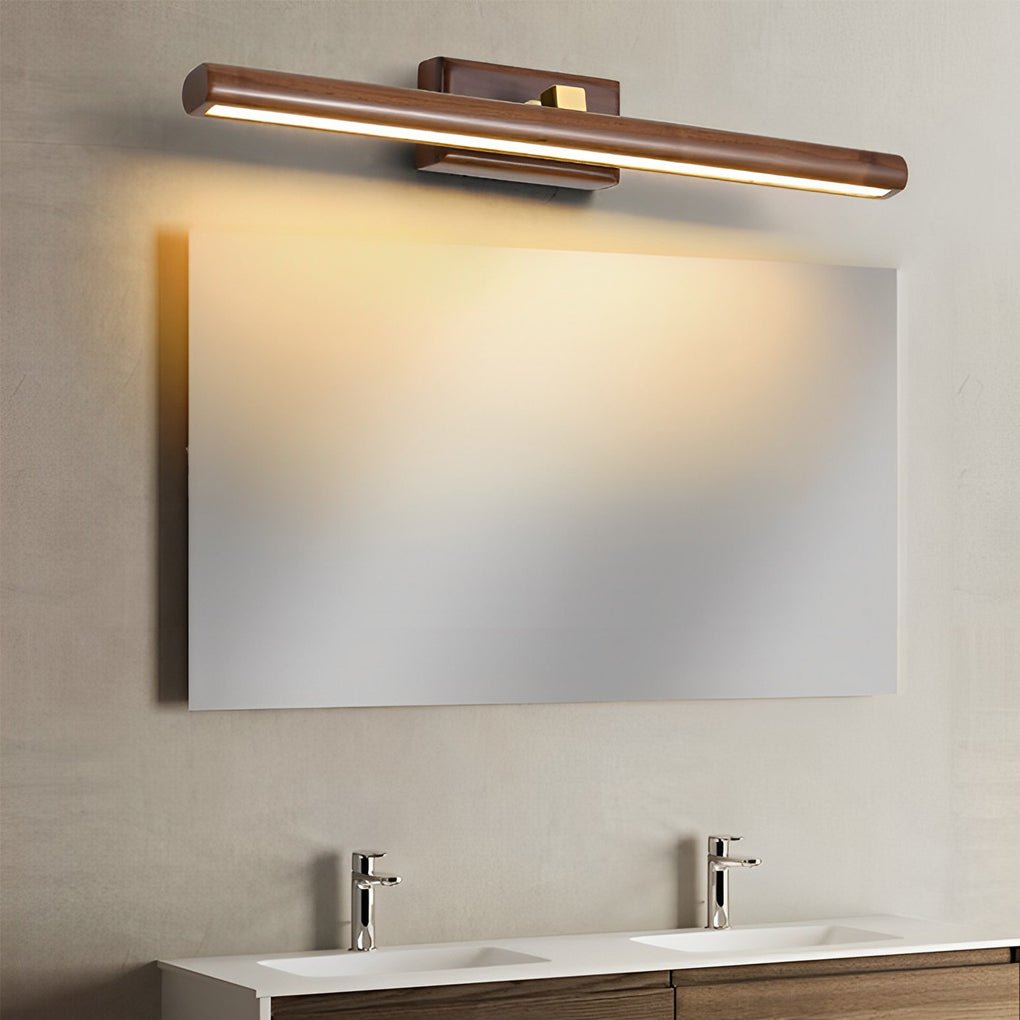 Elegant Bathroom Vanity Light | Rotatable Wood LED Fixture for Custom Illumination