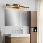 Elegant Bathroom Vanity Light | Rotatable Wood LED Fixture for Custom Illumination