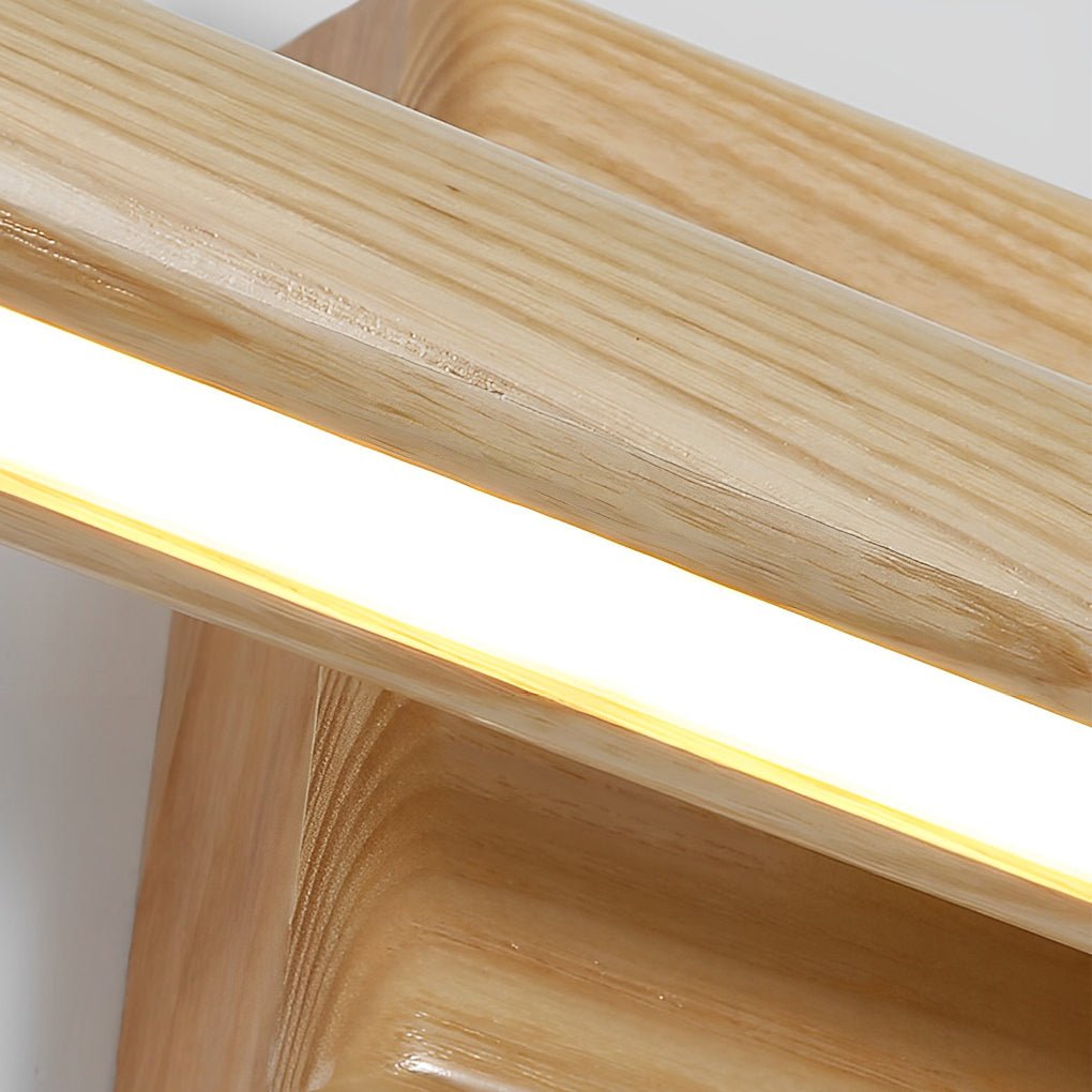 Elegant Bathroom Vanity Light | Rotatable Wood LED Fixture for Custom Illumination