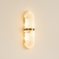 Elegant Capsule Pendant Light | Translucent Alabaster Shade with Brass Detailing | Serene Kitchen Pendant Lighting for Modern Interiors