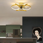 Elegant Collection | Modern Flush Mount Ceiling Fan with Dimmable LED Light | Stylish Indoor Comfort for Any Space