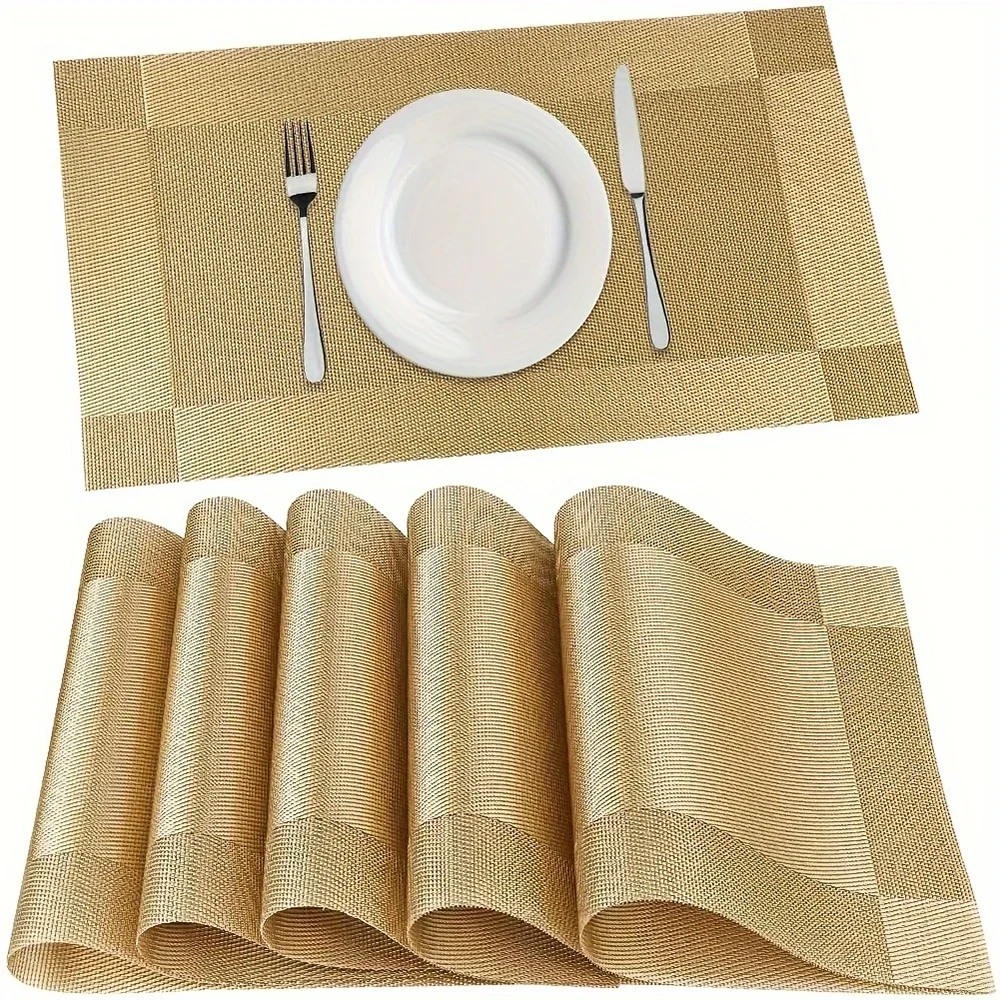 Elegant Dining Essentials | Woven Placemats with Heat Resistance | Durable Table Mats for Stylish Protection