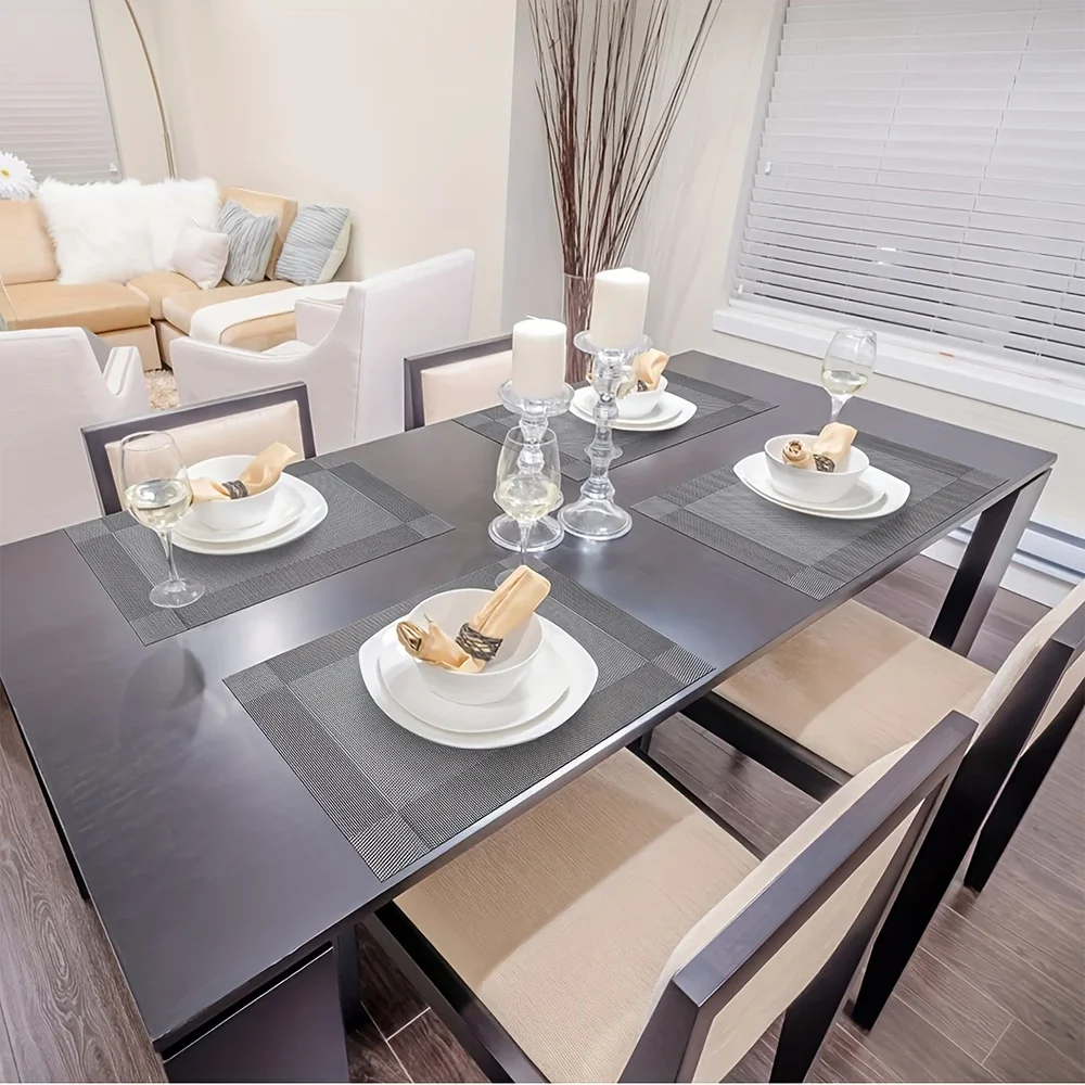 Elegant Dining Essentials | Woven Placemats with Heat Resistance | Durable Table Mats for Stylish Protection