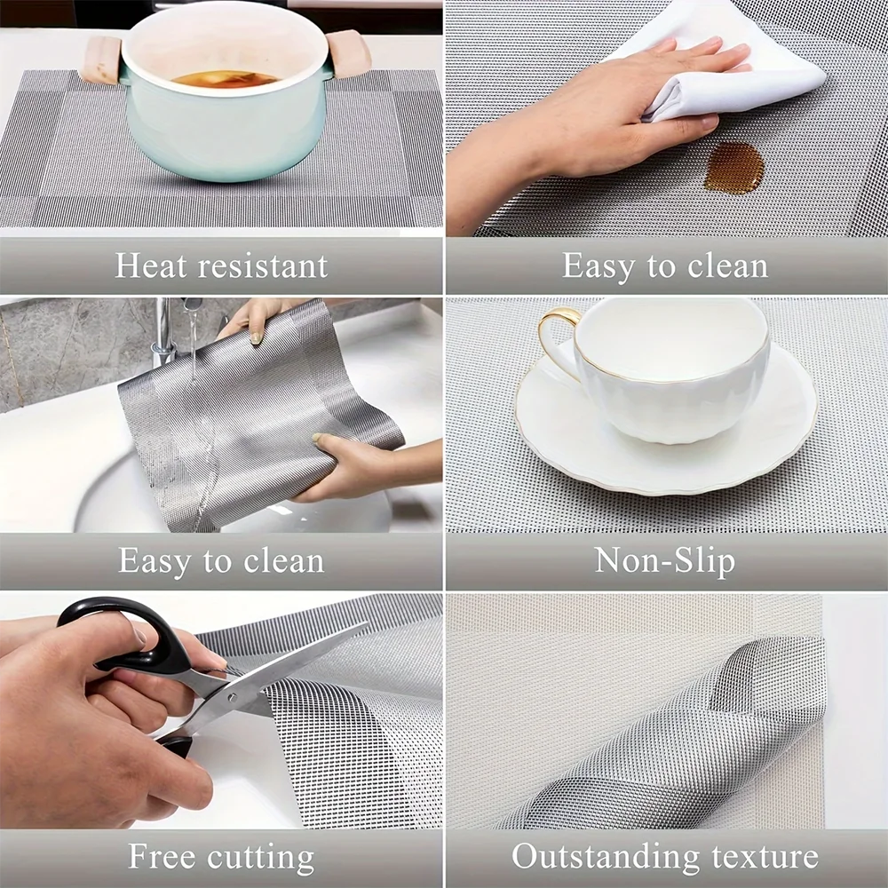 Elegant Dining Essentials | Woven Placemats with Heat Resistance | Durable Table Mats for Stylish Protection