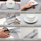 Elegant Dining Essentials | Woven Placemats with Heat Resistance | Durable Table Mats for Stylish Protection