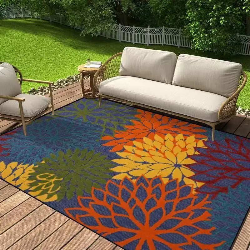 Elegant Floral Washable Area Rug with Anti-Slip Backing | Versatile Indoor & Outdoor Use