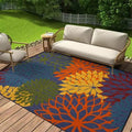 Elegant Floral Washable Area Rug with Anti-Slip Backing | Versatile Indoor & Outdoor Use