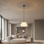 Elegant Glass Pendant Light | Adjustable Dome for Kitchen Island Lighting