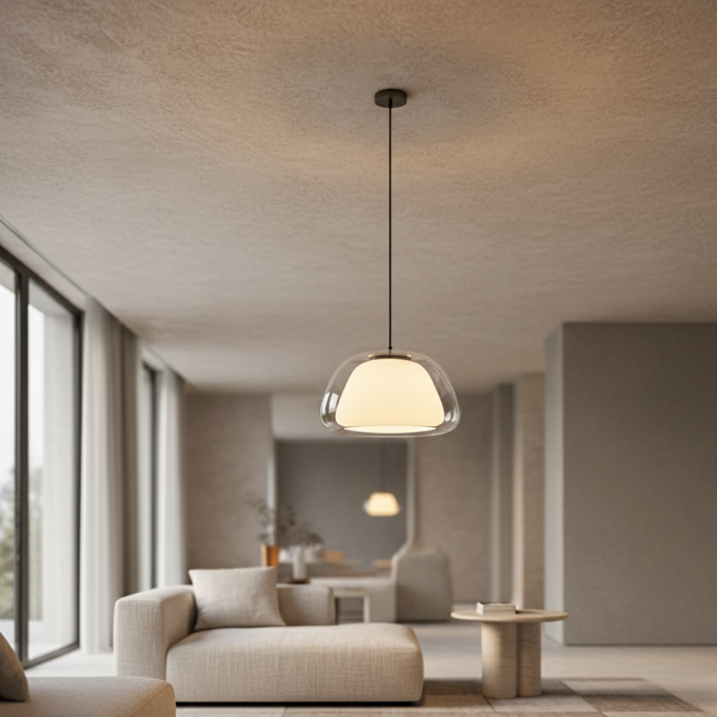 Elegant Glass Pendant Light | Adjustable Dome for Kitchen Island Lighting