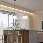 Elegant Glass Pendant Light | Adjustable Dome for Kitchen Island Lighting