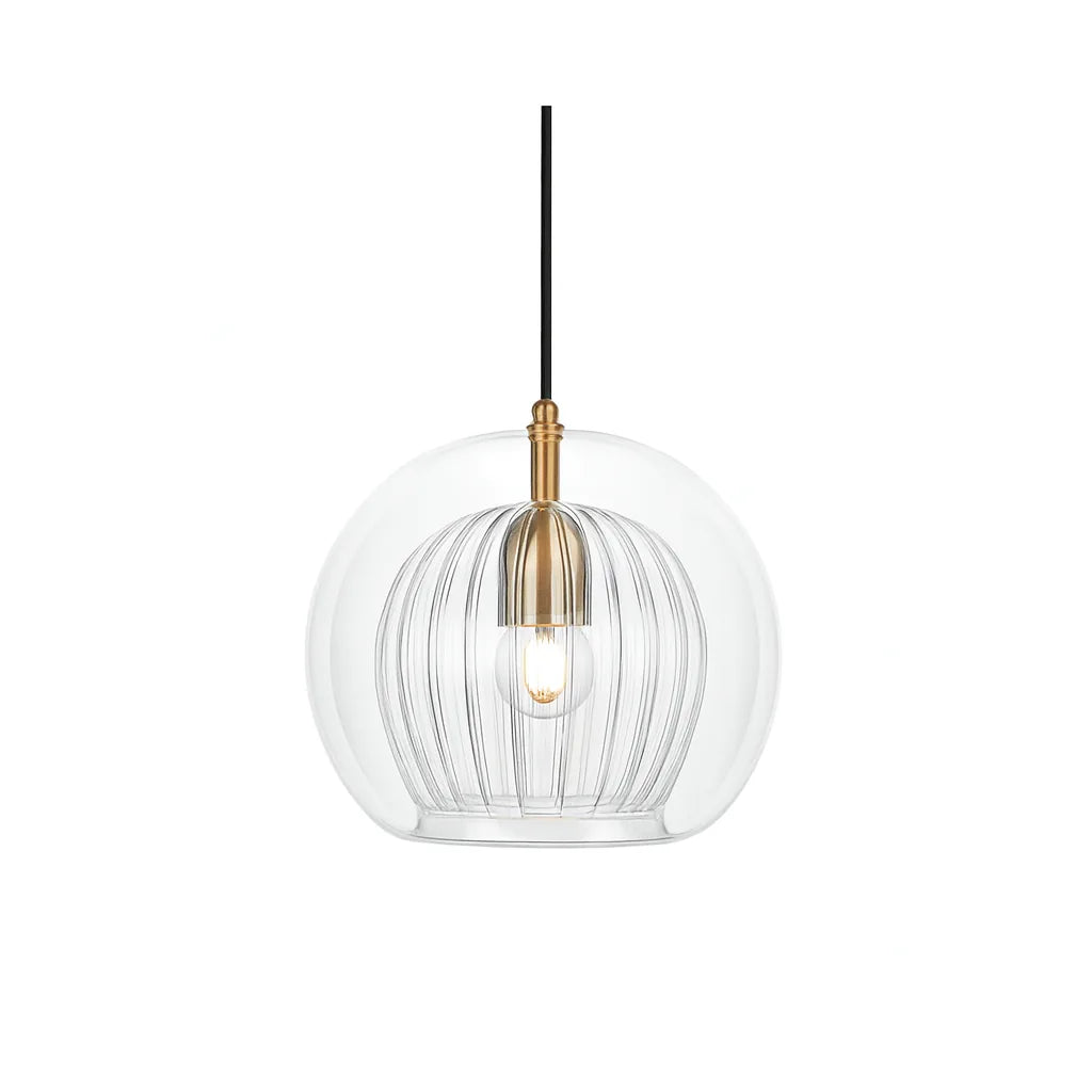 Elegant Glass Pendant Light | Double Globe Design with Adjustable Dimming | Modern Ceiling Fixture for Bright Kitchen Illumination
