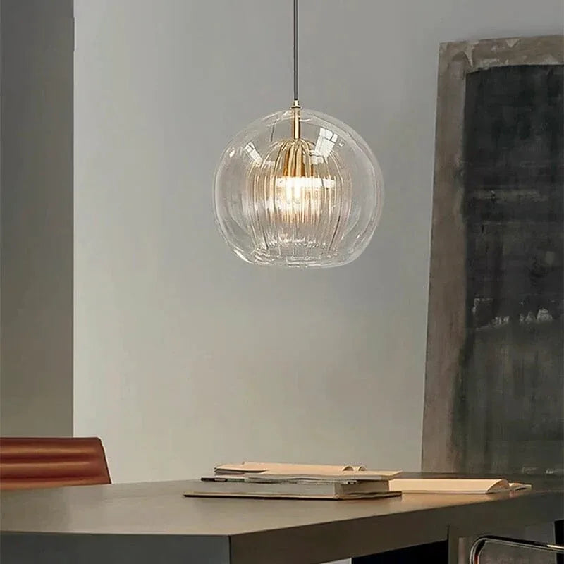 Elegant Glass Pendant Light | Double Globe Design with Adjustable Dimming | Modern Ceiling Fixture for Bright Kitchen Illumination