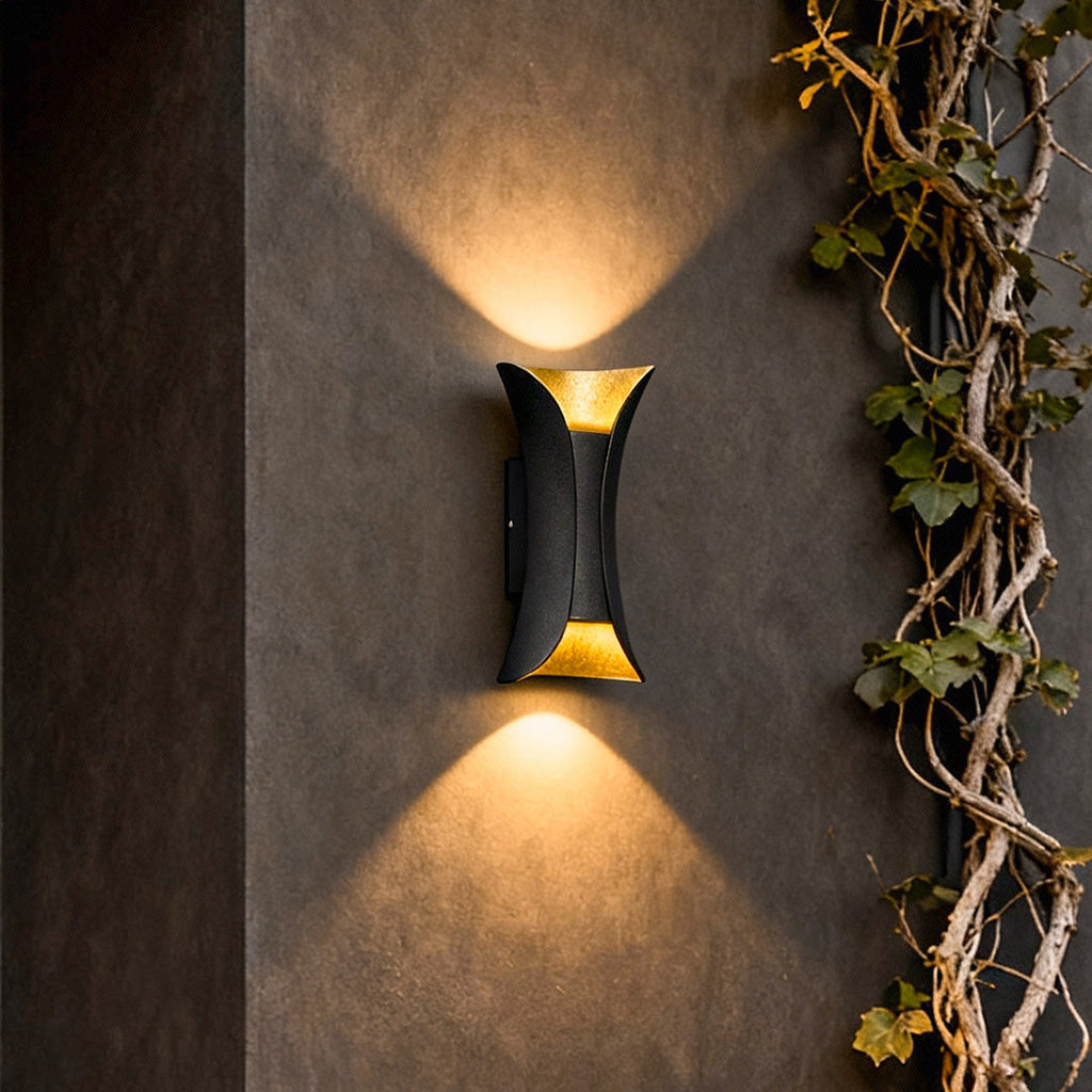 Elegant LED Wall Sconce Lighting with Curved Design & Dual-Directional Light | Versatile Outdoor Wall Lights for Modern Spaces