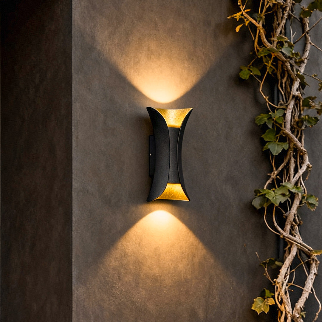 Elegant LED Wall Sconce Lighting with Curved Design & Dual-Directional Light | Versatile Outdoor Wall Lights for Modern Spaces