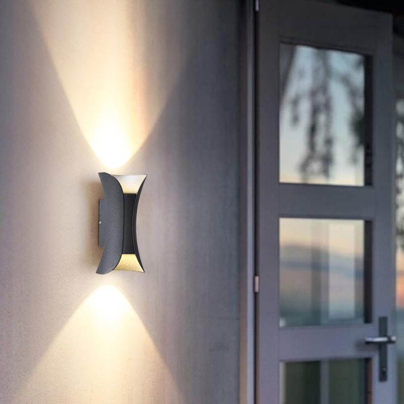 Elegant LED Wall Sconce Lighting with Curved Design & Dual-Directional Light | Versatile Outdoor Wall Lights for Modern Spaces