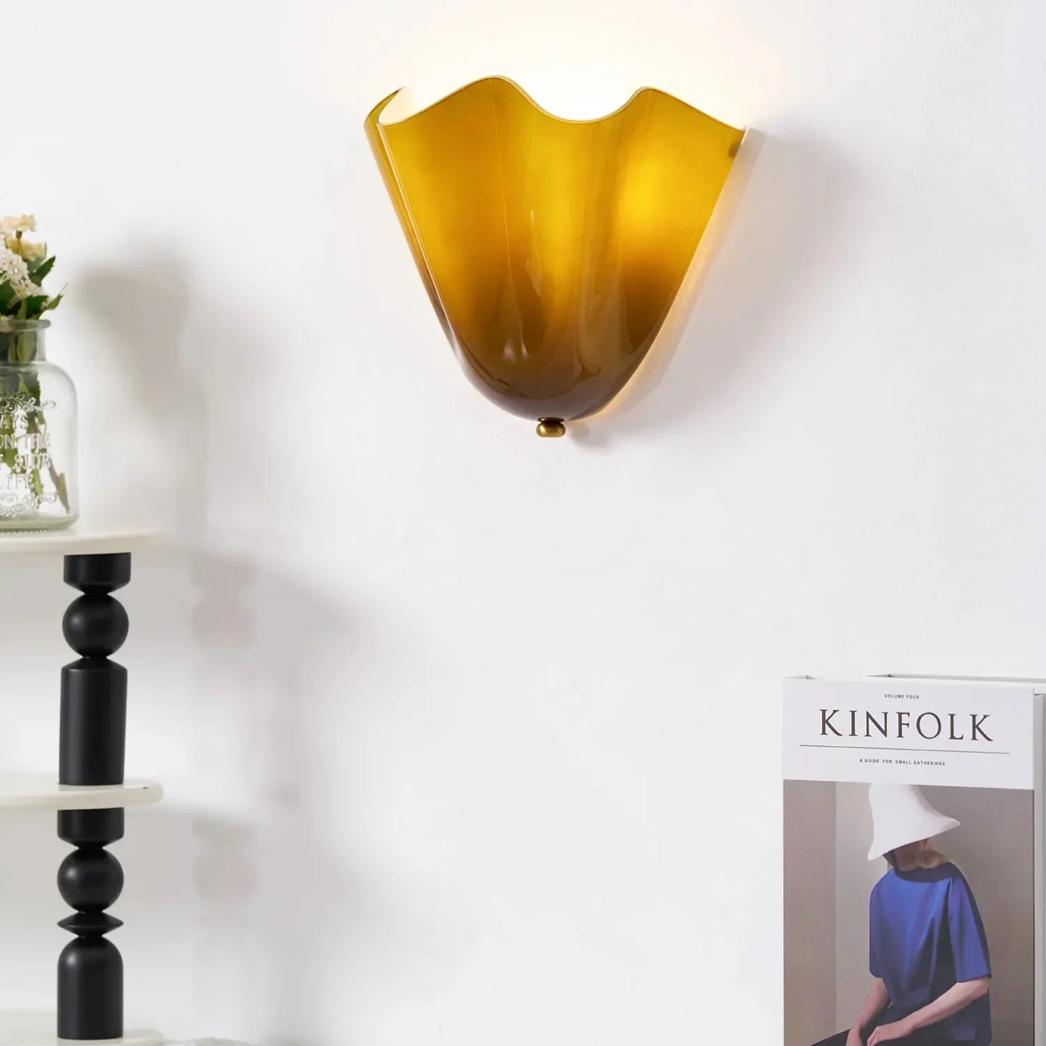 Elegant LED Wall Sconce Lighting with Unique Glass Shell Design for Ambient Illumination