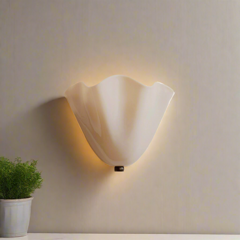 Elegant LED Wall Sconce Lighting with Unique Glass Shell Design for Ambient Illumination