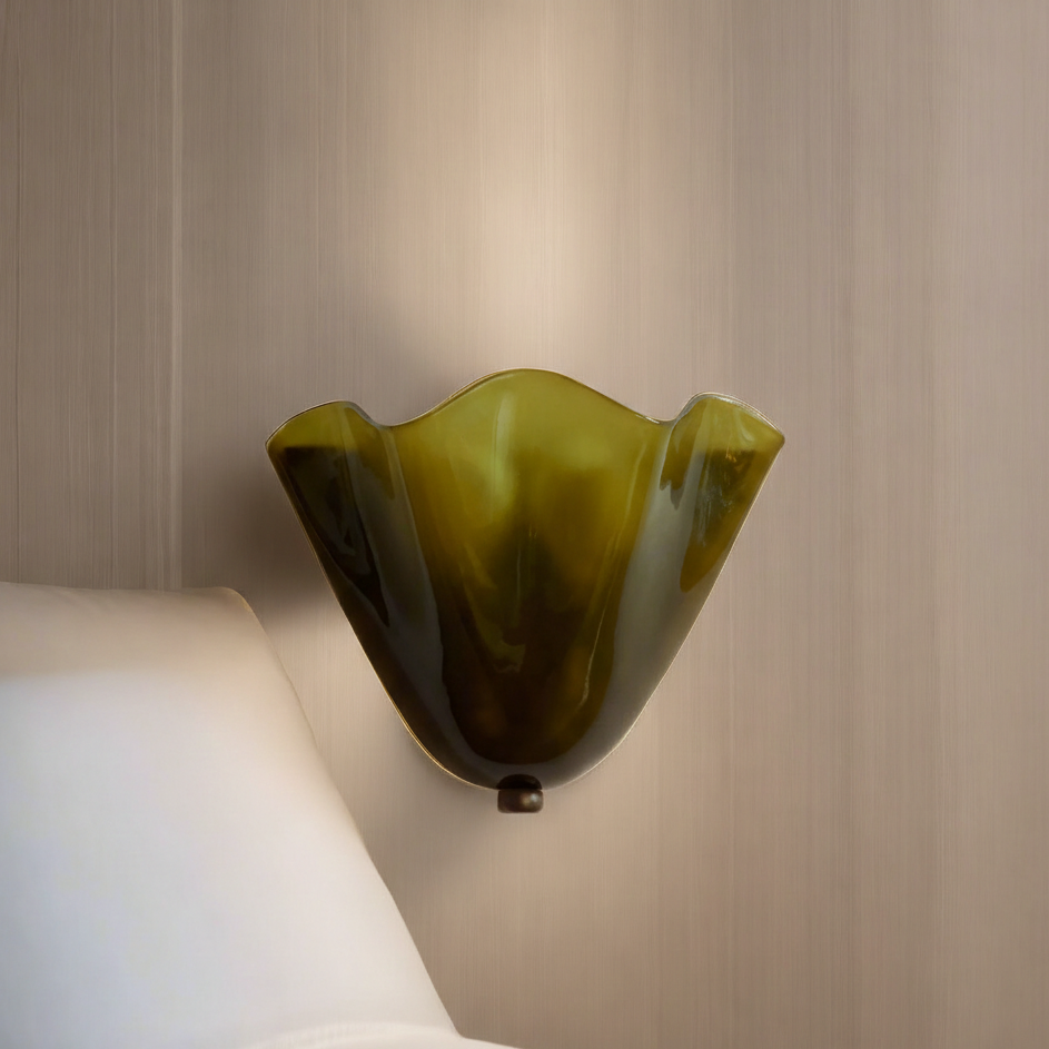 Elegant LED Wall Sconce Lighting with Unique Glass Shell Design for Ambient Illumination