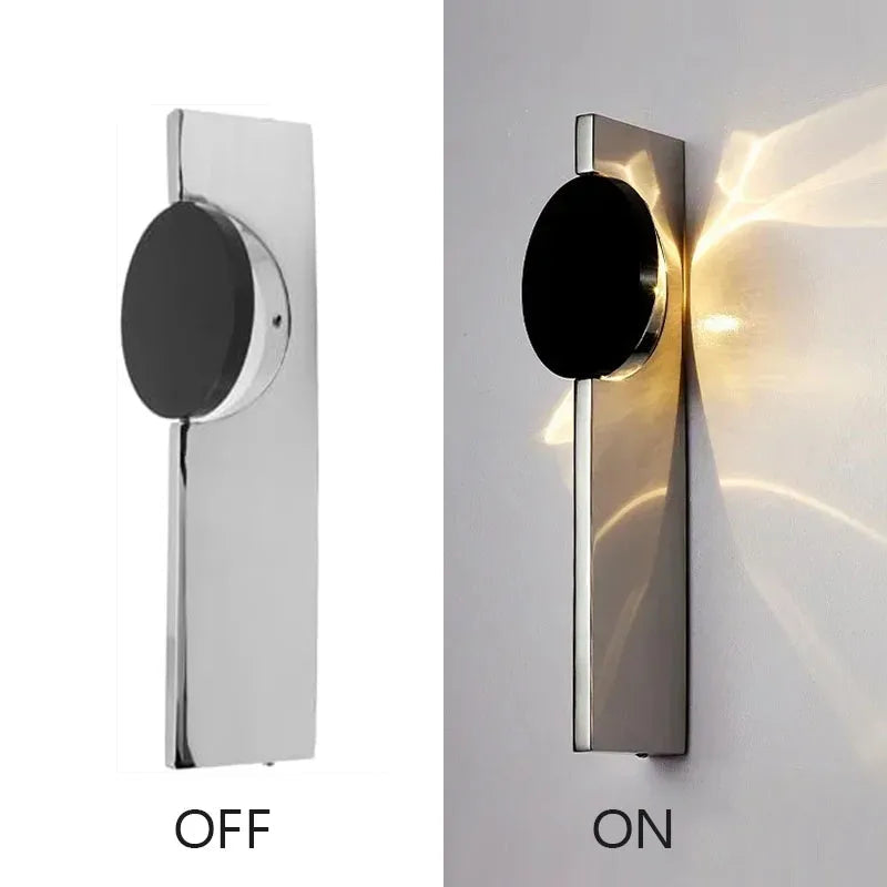 Elegant LED Wall Sconce | Rotatable Stainless Steel Design for Ambient Lighting in Bedrooms and Lounges