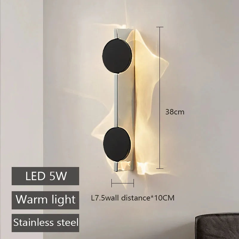 Elegant LED Wall Sconce | Rotatable Stainless Steel Design for Ambient Lighting in Bedrooms and Lounges