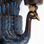 Elegant Lighting | Outdoor Wall Sconce with Vintage Peacock Design | Weather-Resistant Fixture for Ambiance