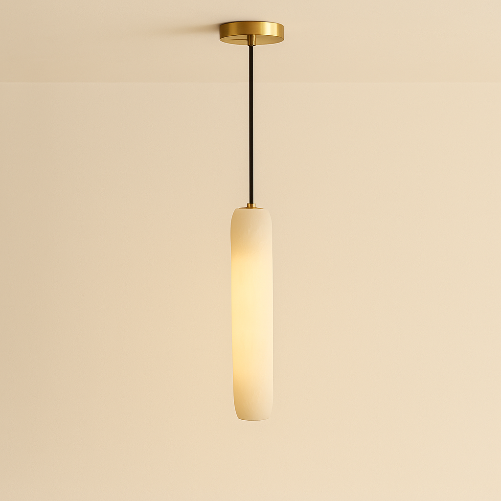 Elegant Minimalist Glass Pendant Light | Vertical Design for Modern Kitchen Island