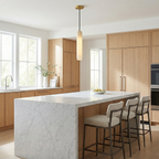 Elegant Minimalist Glass Pendant Light | Vertical Design for Modern Kitchen Island