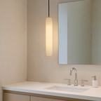 Elegant Minimalist Glass Pendant Light | Vertical Design for Modern Kitchen Island