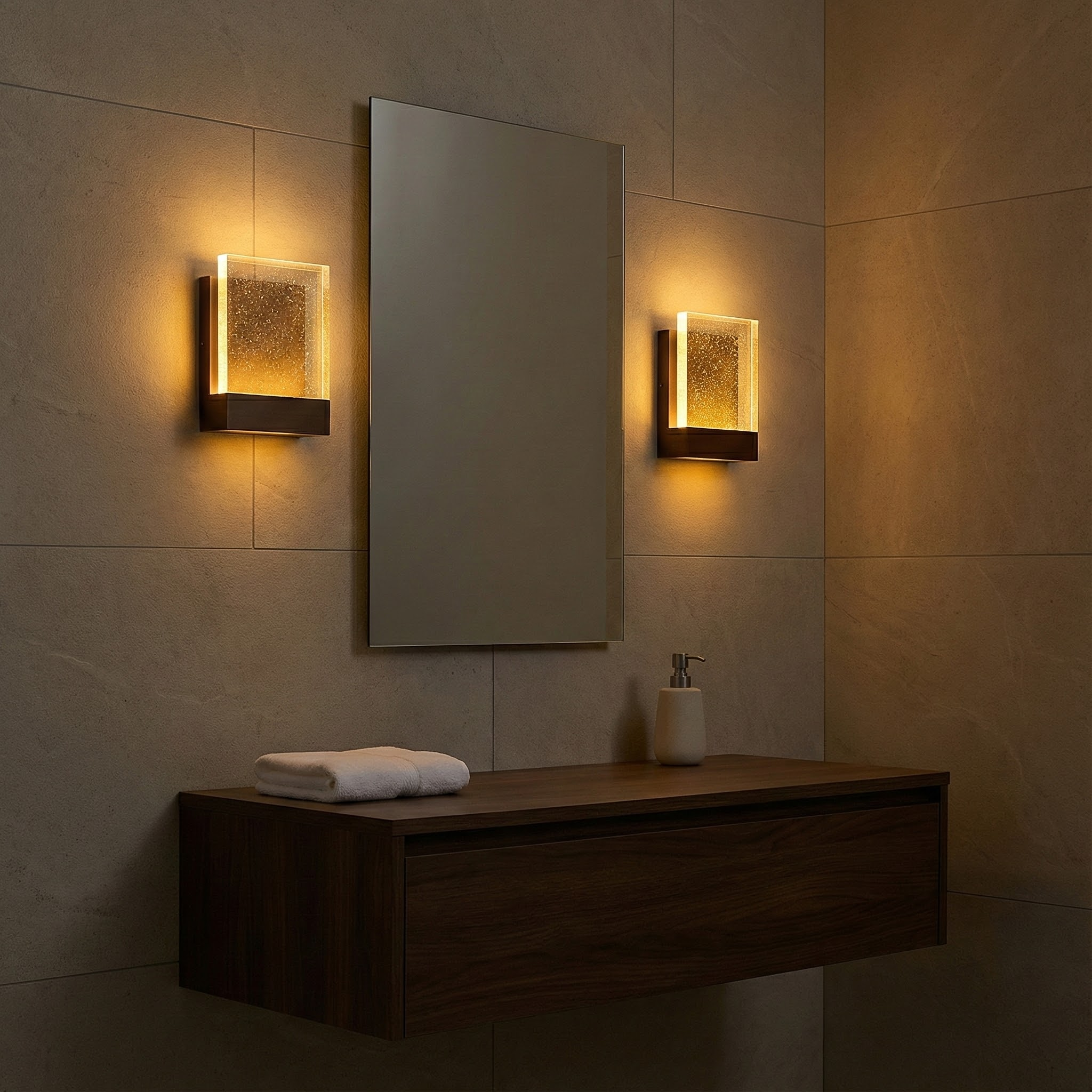 Elegant Modern Wall Sconce Lighting with Bubble Glass | Sleek Stainless Steel Design for Ambient Illumination