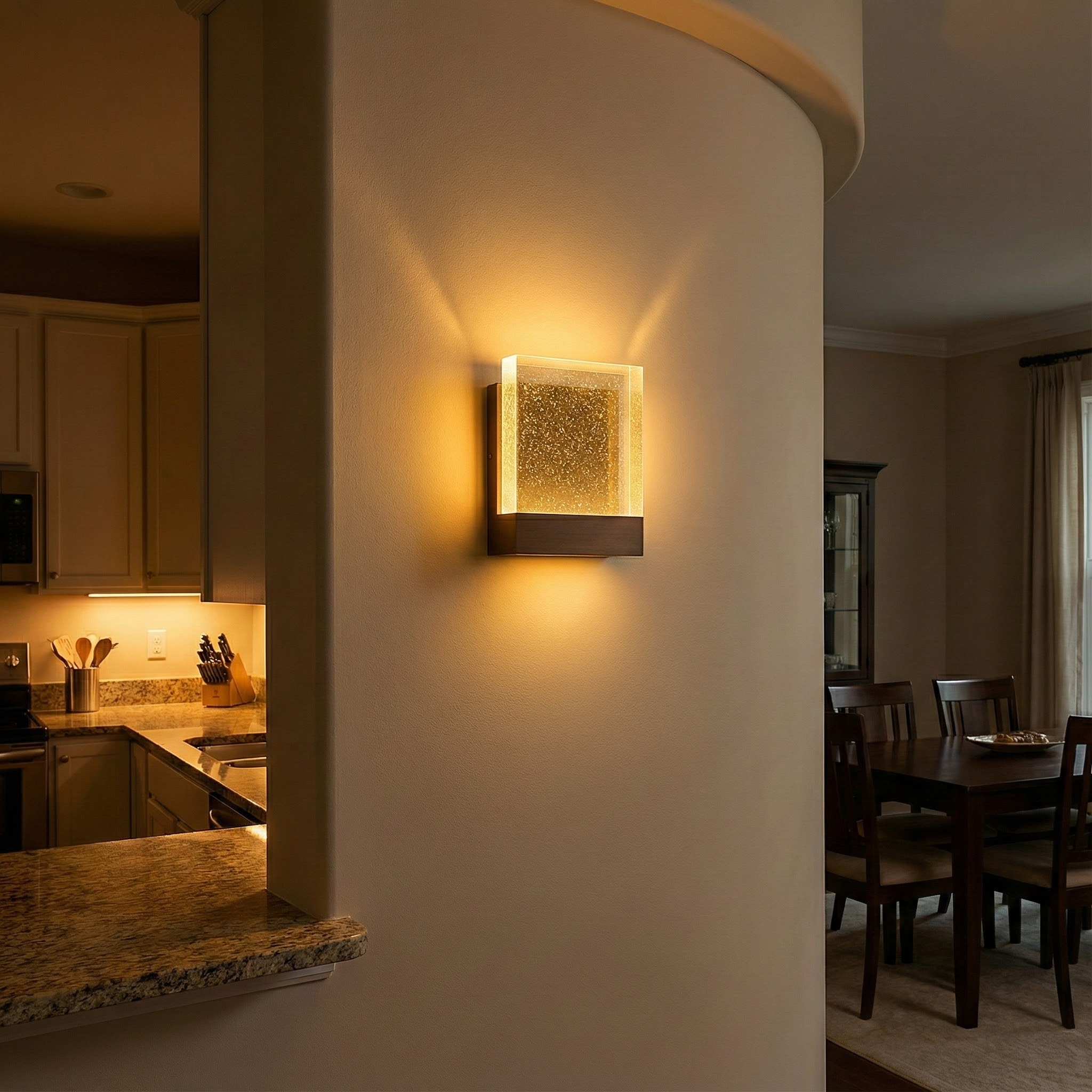 Elegant Modern Wall Sconce Lighting with Bubble Glass | Sleek Stainless Steel Design for Ambient Illumination