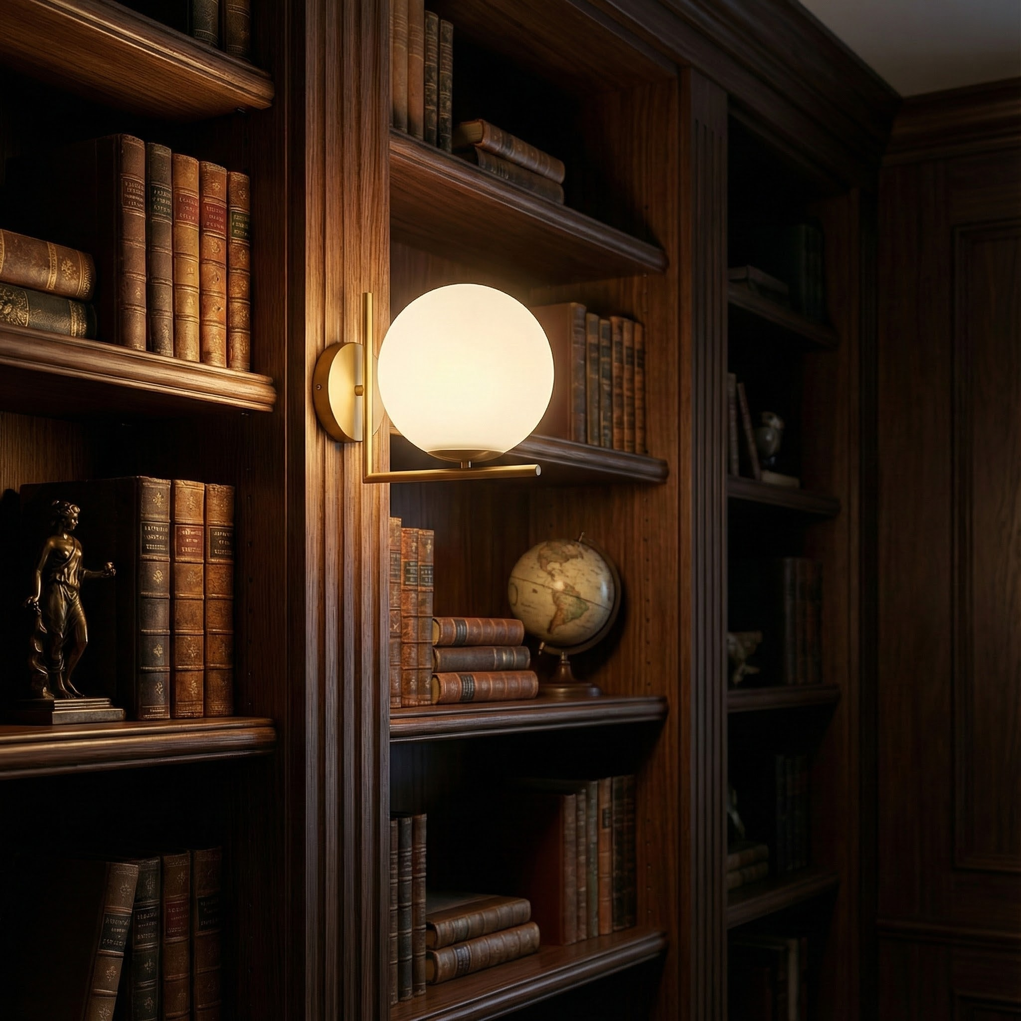 Elegant Modern Wall Sconce Lighting with Soft Glow & Frosted Globe for Ambient Illumination