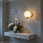 Elegant Modern Wall Sconce Lighting with Soft Glow & Frosted Globe for Ambient Illumination