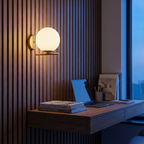 Elegant Modern Wall Sconce Lighting with Soft Glow & Frosted Globe for Ambient Illumination