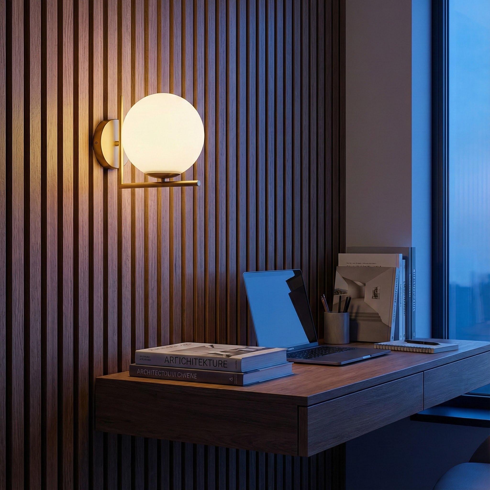 Elegant Modern Wall Sconce Lighting with Soft Glow & Frosted Globe for Ambient Illumination