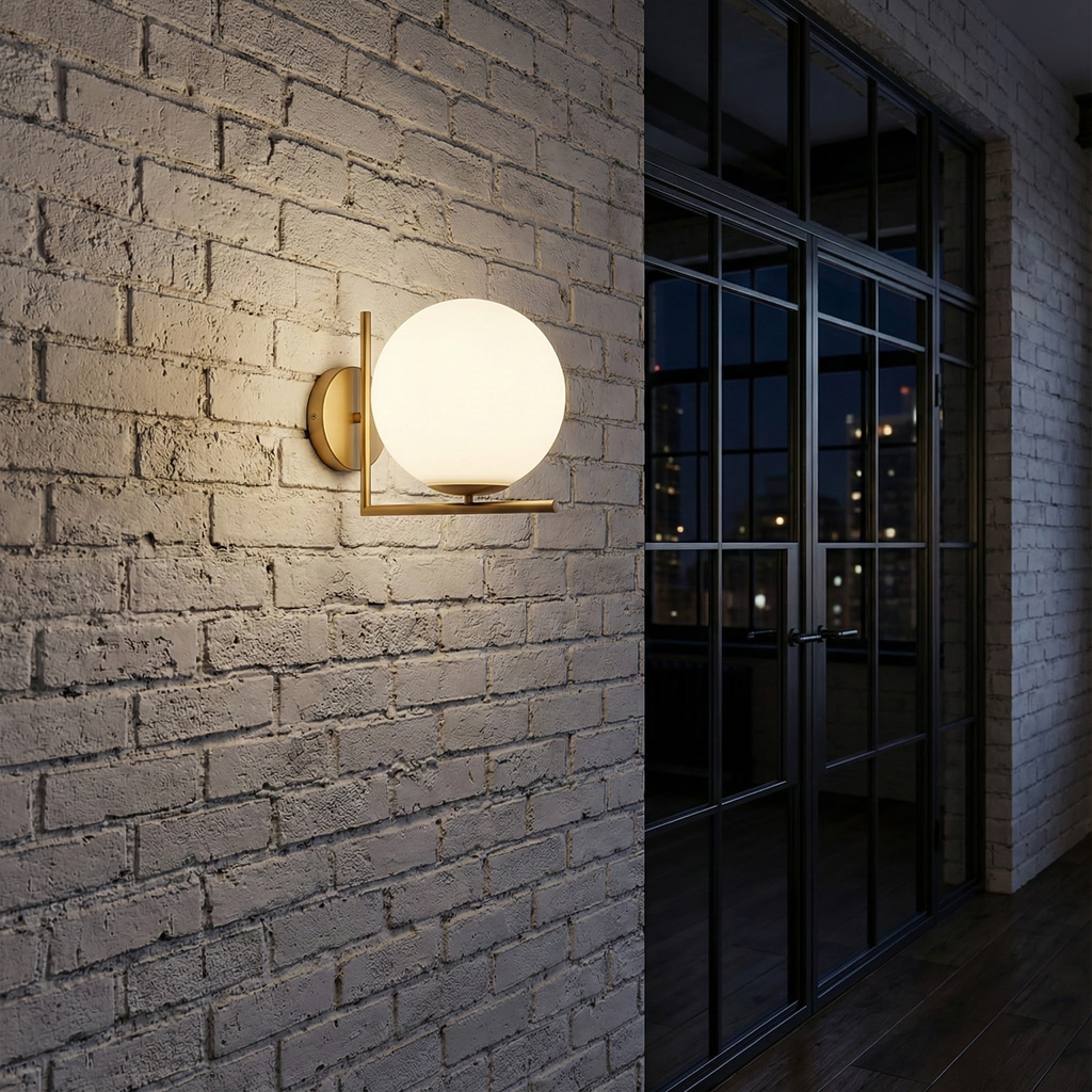 Elegant Modern Wall Sconce Lighting with Soft Glow & Frosted Globe for Ambient Illumination