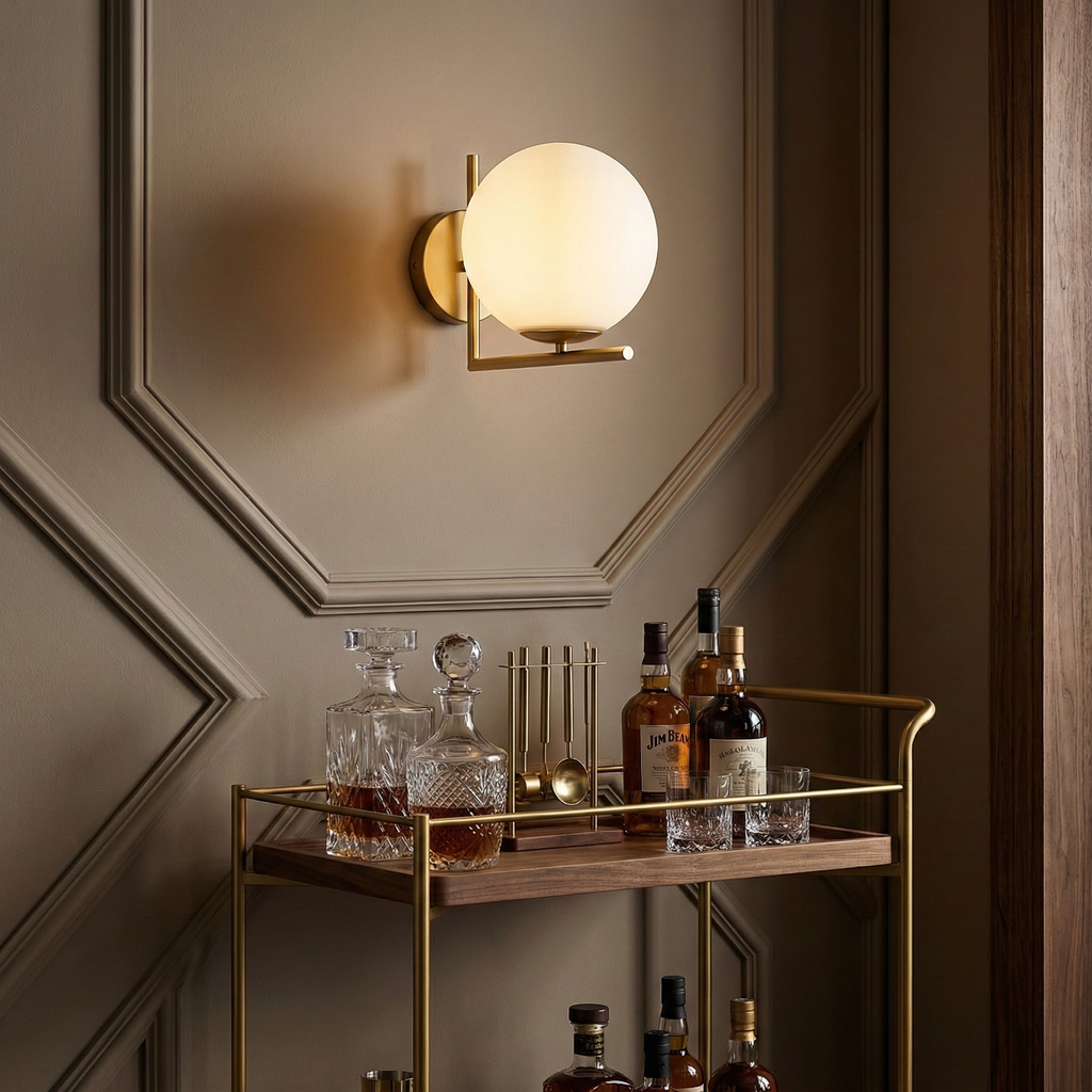 Elegant Modern Wall Sconce Lighting with Soft Glow & Frosted Globe for Ambient Illumination