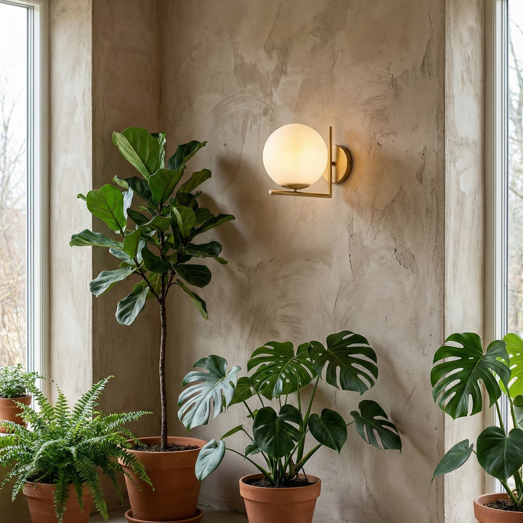 Elegant Modern Wall Sconce Lighting with Soft Glow & Frosted Globe for Ambient Illumination