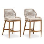 Elegant Outdoor Bar Stools with Comfortable Cushions | Durable Wicker Design for All-Weather Use