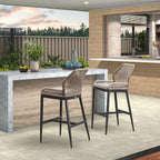 Elegant Outdoor Bar Stools with Comfortable Cushions | Durable Wicker Design for All-Weather Use