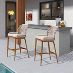 Elegant Outdoor Bar Stools with Comfortable Cushions | Durable Wicker Design for All-Weather Use