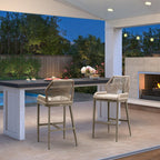 Elegant Outdoor Bar Stools with Comfortable Cushions | Durable Wicker Design for All-Weather Use