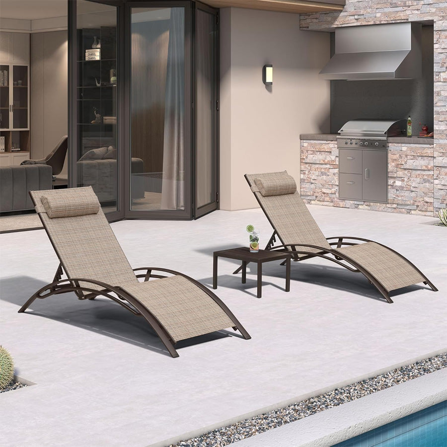 Elegant Outdoor Chaise Lounge Chair with Adjustable Backrest | Durable Aluminum Frame for Ultimate Comfort