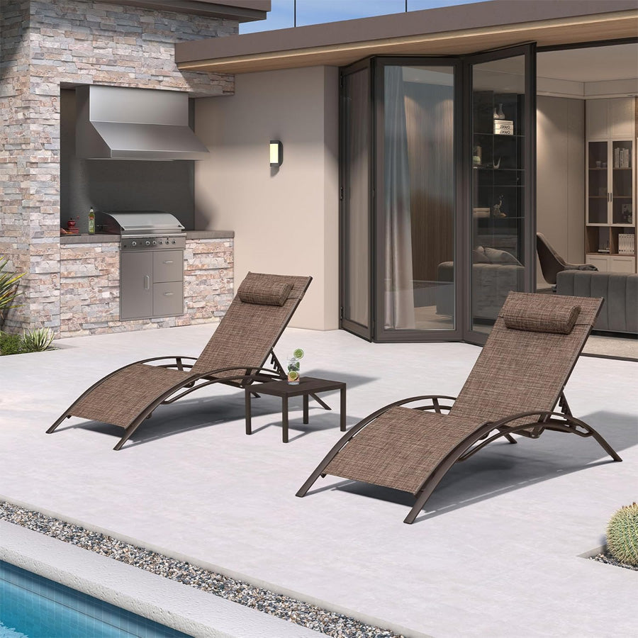Elegant Outdoor Chaise Lounge Chair with Adjustable Backrest | Durable Aluminum Frame for Ultimate Comfort