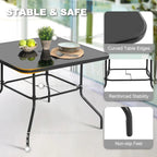 Elegant Outdoor Dining Set | 5-Piece Metal Patio Table and Chairs with Stackable Design | Perfect for Comfortable Gatherings