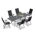 Elegant Outdoor Dining Set | Aluminum Table with Padded Chairs | Weather-Resistant Design for Comfortable Patio Dining